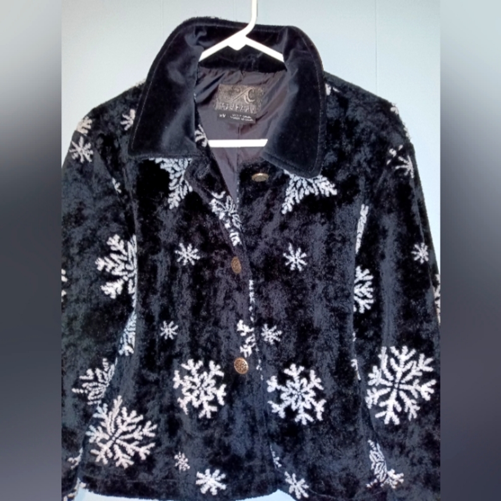 Plush Snowflake Lined coat jacket sz M made in Canada